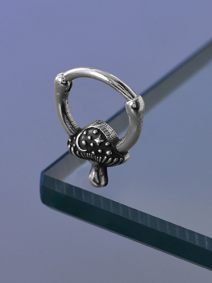 Mushroom Sterling Silver Septum Nose Ring