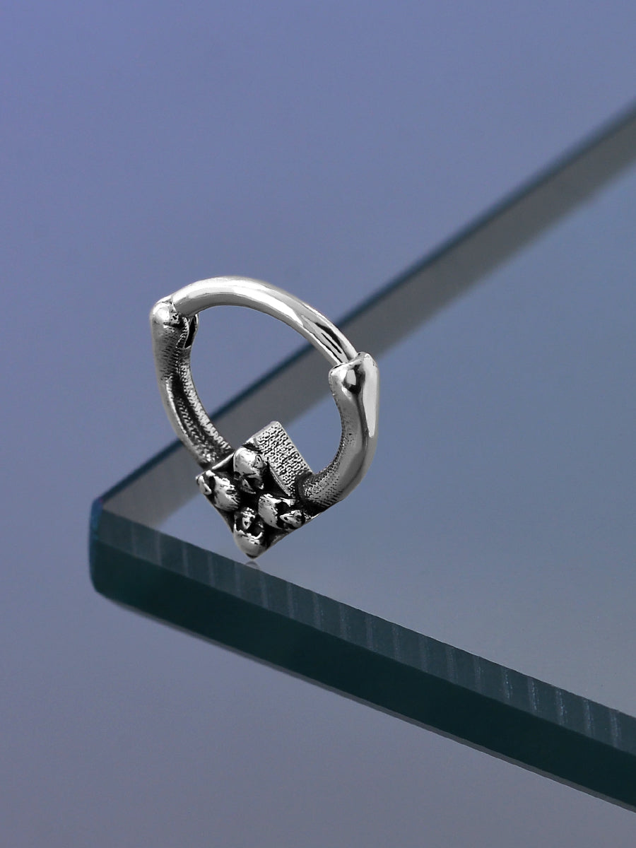 Four Skulls Sterling Silver Septum Nose Ring