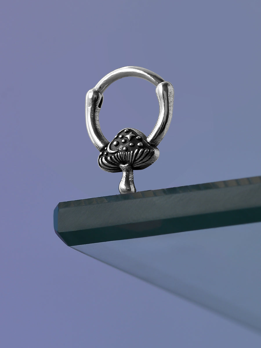 Mushroom Sterling Silver Septum Nose Ring