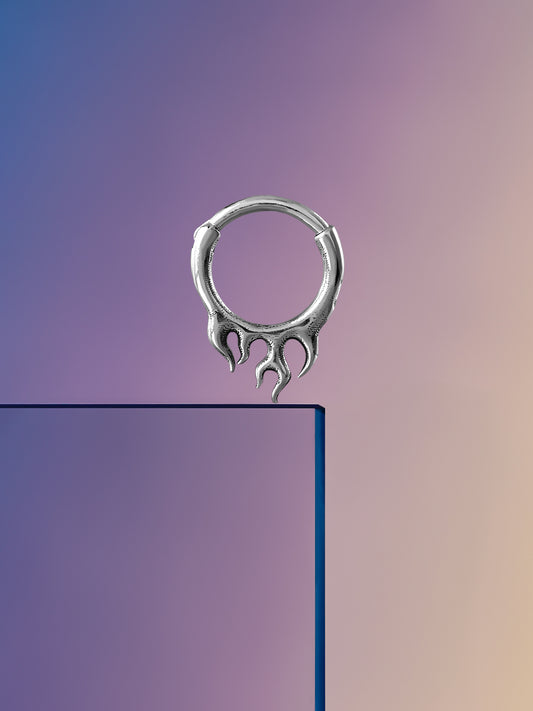 Flame Sterling Silver Septum Nose Ring