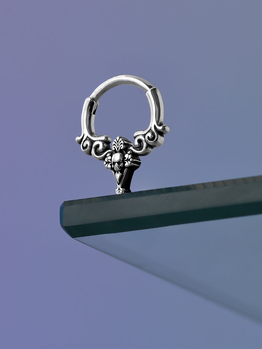 Skull Sterling Silver Septum Nose Ring