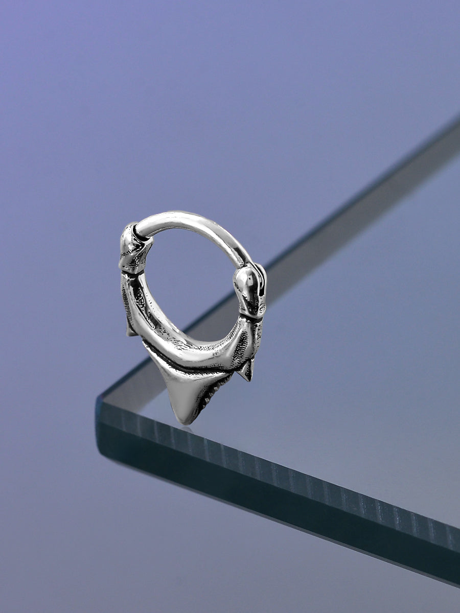 Crocodile Mouth Sterling Silver Septum Nose Ring