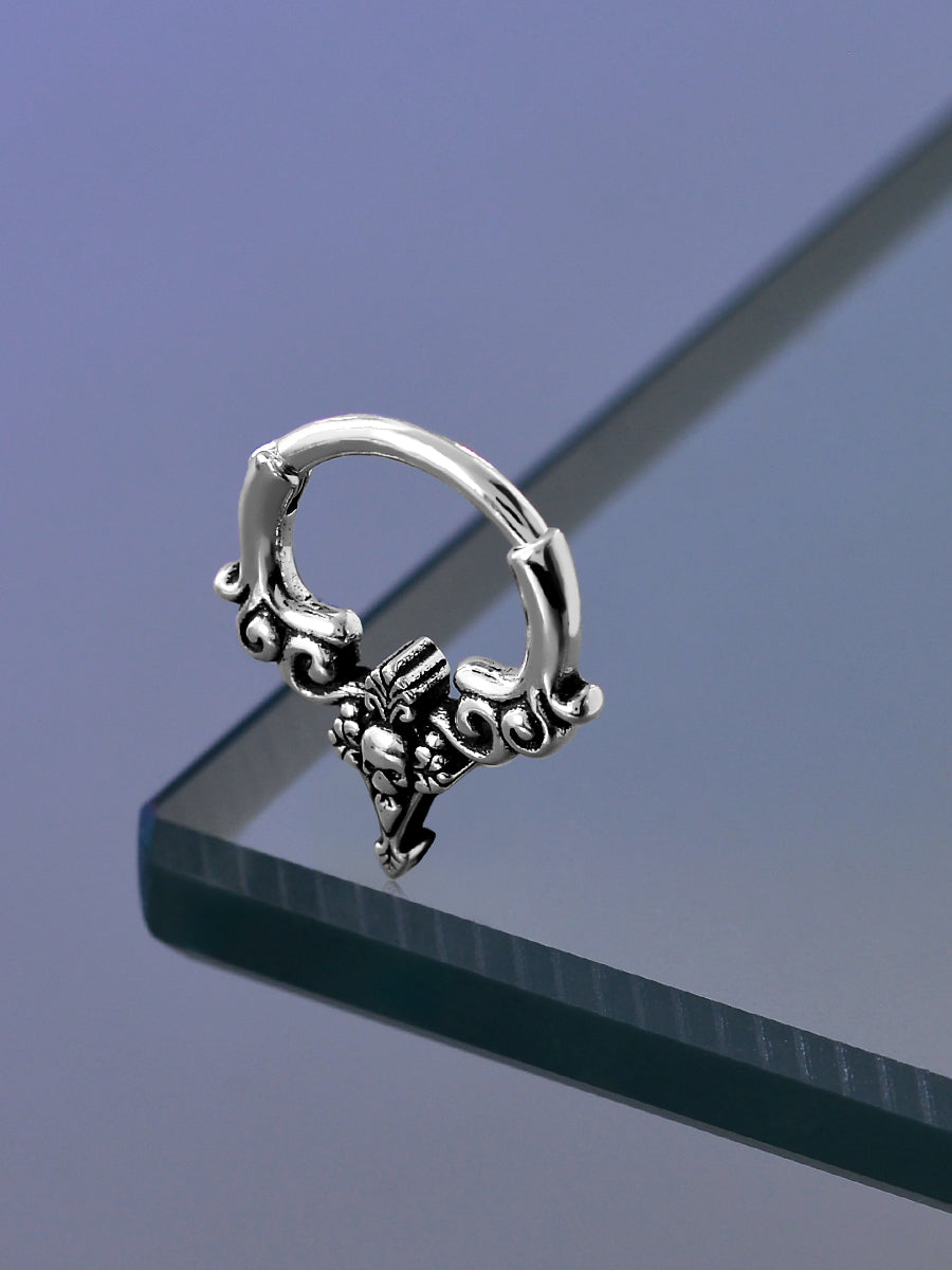 Skull Sterling Silver Septum Nose Ring