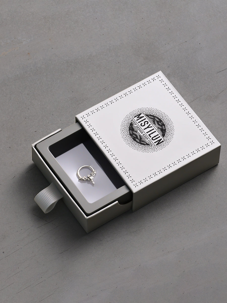 Skull Sterling Silver Septum Nose Ring