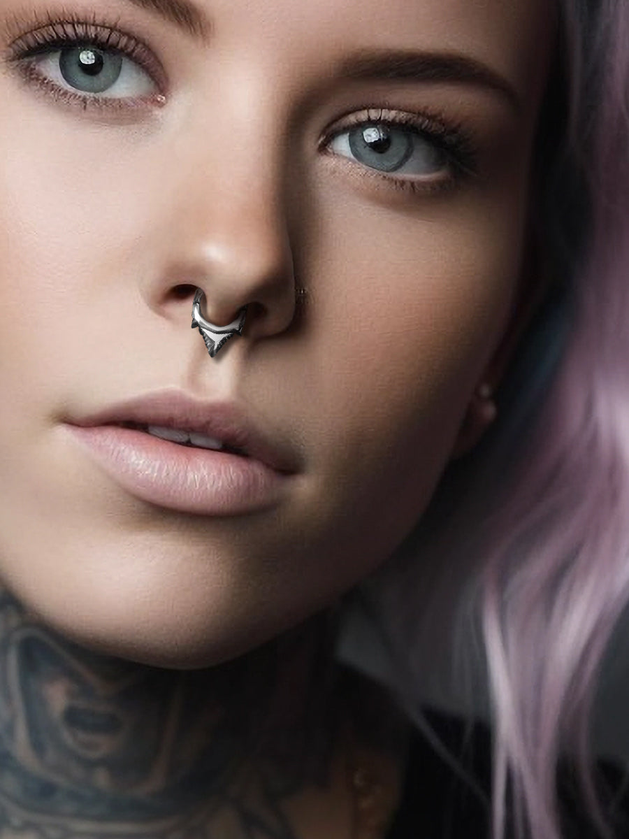 Crocodile Mouth Sterling Silver Septum Nose Ring
